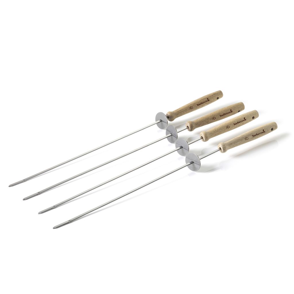 BARBECOOK set od 4 inox štapića za ražanjiće sa pomičnim prstenom / 46 cm