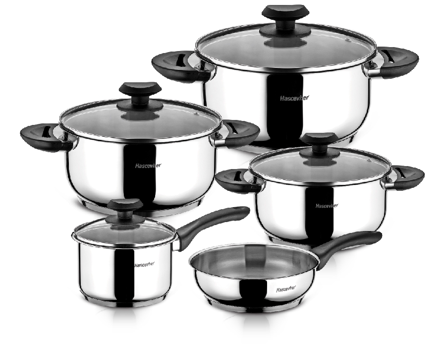 HASCEVHER CARMEN 9 dijelni set inox posuđa, 16/20/22/24/24 CM