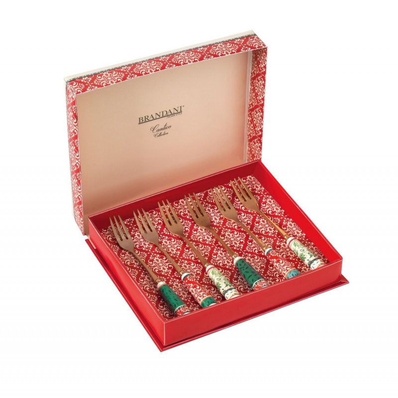 Brandani Old Gold 6u1 set desertnih vilica LONCI&POKLOPCI by Bajde