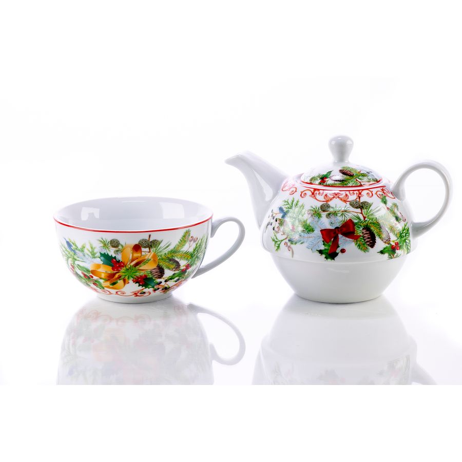 EVVIVA set čajnik/šalica, porculan, 380 ml