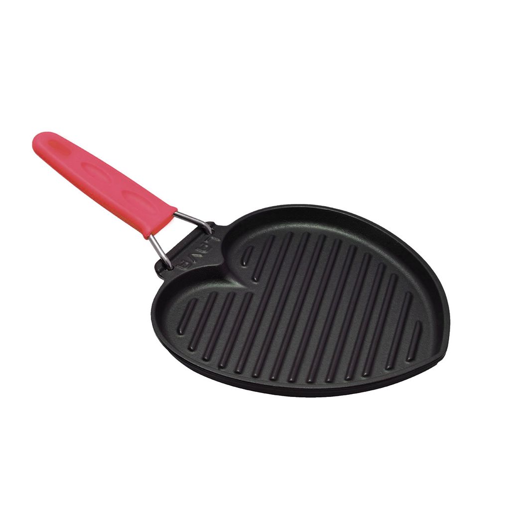 LAVA ECO grill tava od gusa u obliku srca, s odvojivom silikonskom ručkom, 22x23 cm, narančasta