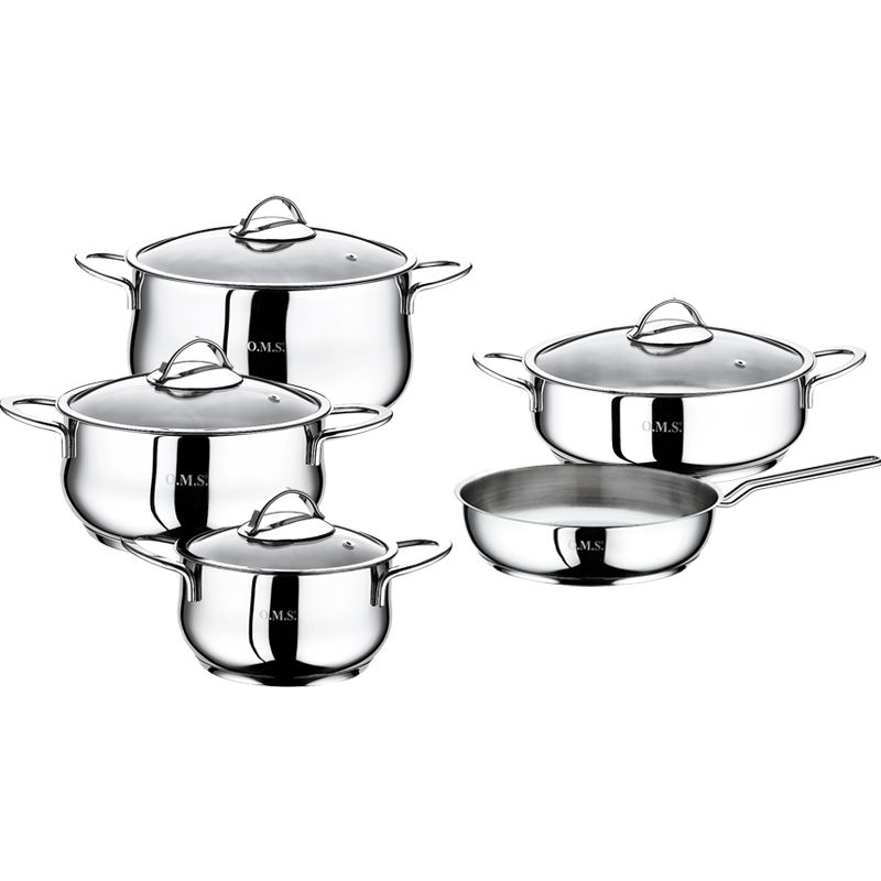 OMS CHROME, 9 DIJELNI SET LONACA INOX 18/10