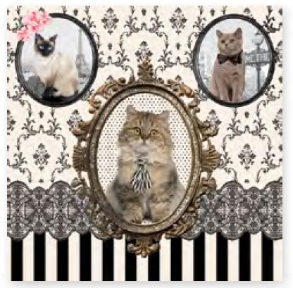 EASY LIFE BAROCCO CATS paket od 20 salveta / 3 sloja / 33x33 cm