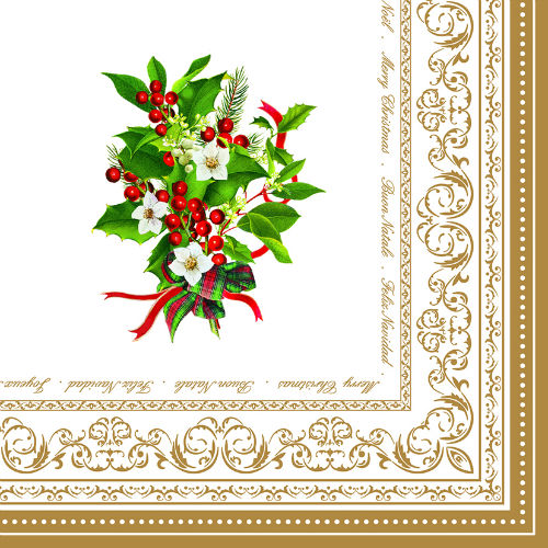 R2S Božićni paket od 20 salveta 33x33 CHRISTMAS HOLLY