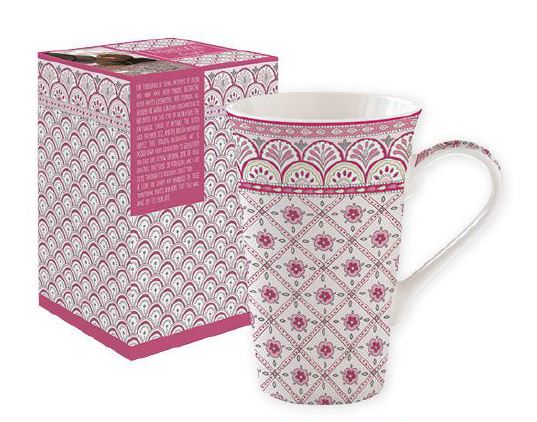 EASY LIFE MONSOON šalica za tople napitke u poklon pakiranju / porculan Fine China / 600 ml / roza