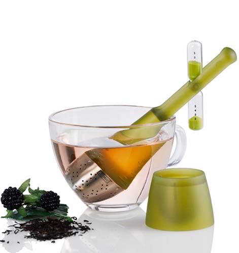 AdHoc TEATIME Infuzor za čaj sa pješčanim satom, zeleni