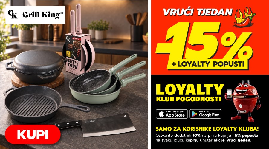 VRUĆI TJEDAN! Grill King tave, noževi i outdoor oprema