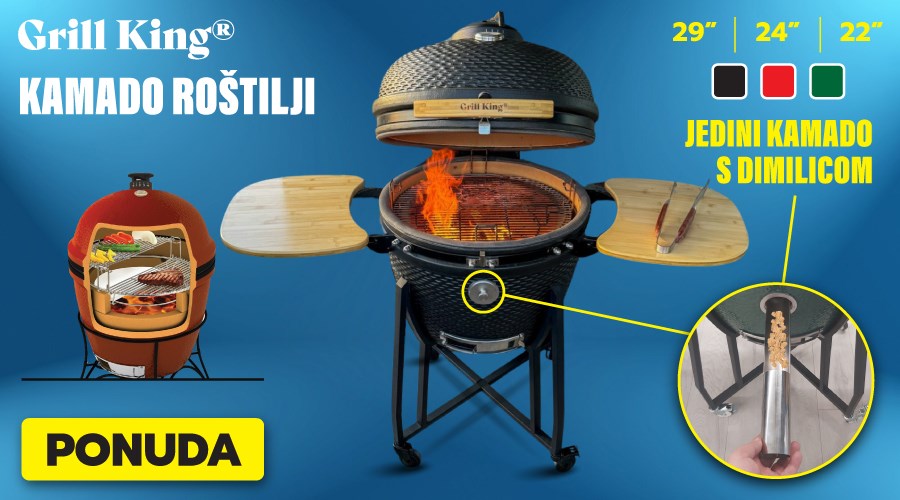 Grill King kamado roštilji s dimilicom i dodatnom opremom