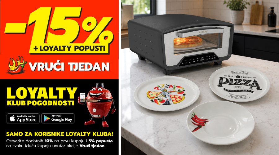 VRUĆI TJEDAN! Električni pekač za pizzu i tanjuri za omiljena talijanska jela