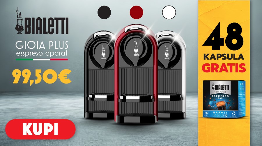 Bialetti Gioia Plus espresso aparat i originalne kapsule u raznim okusima