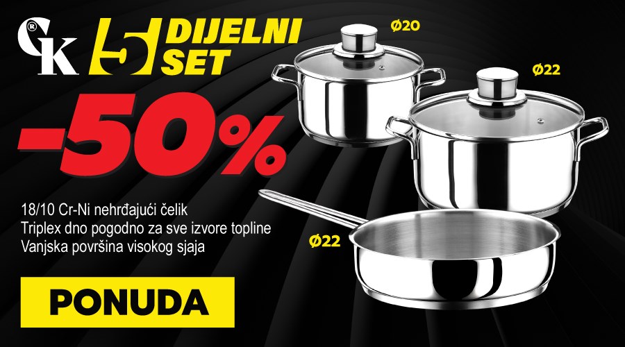 Set posuđa za stan, apartman, vikendicu i ljetnu kuhinju