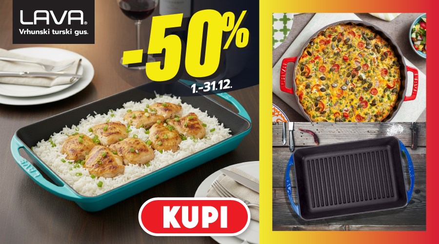 Lava vrhunski Dutch oveni, tave i pekači od lijevanog željeza