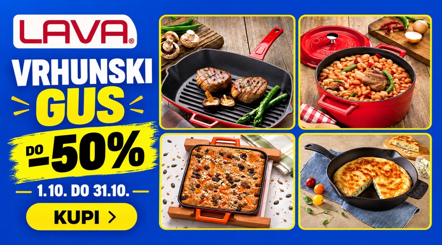 Lava vrhunski Dutch oveni, tave i pekači od lijevanog željeza