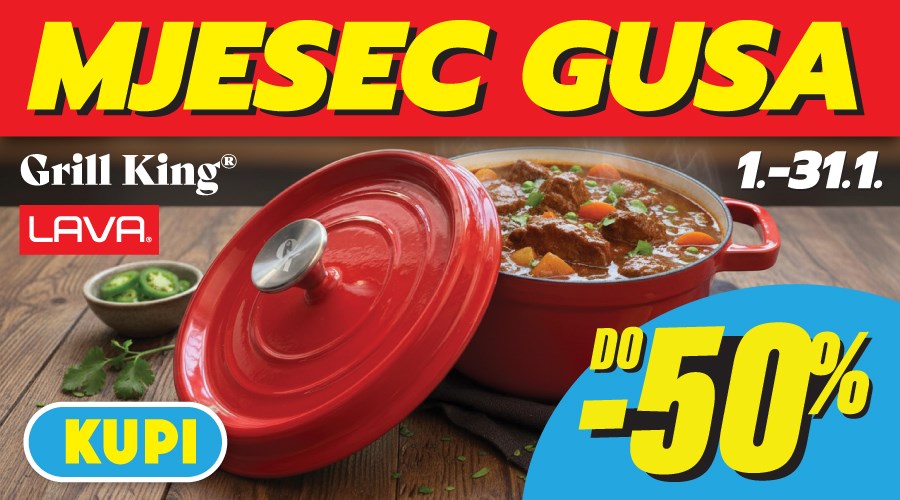 MJESEC GUSA! Do 50% popusta na Dutch ovene, tave, wokove i pekače od lijevanog željeza