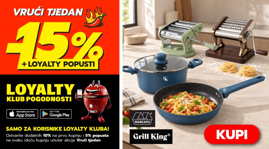 VRUĆI TJEDAN! Grill King i Marcato – sve za izradu i posluživanje domaće tjestenine