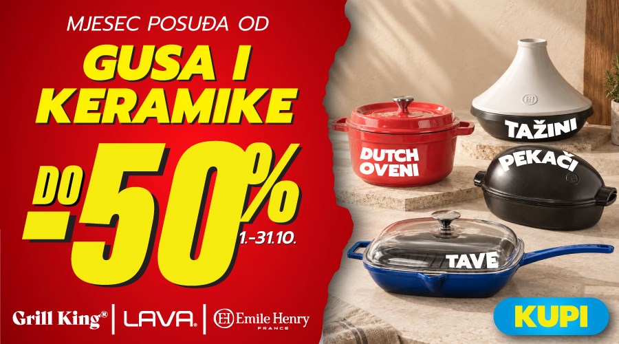 Mjesec posuđa od gusa i keramike – do 50% popusta!