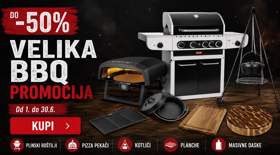 Velika lipanjska BBQ promocija — do 50% popusta na odabrane roštilje, pizza peći i BBQ hitove
