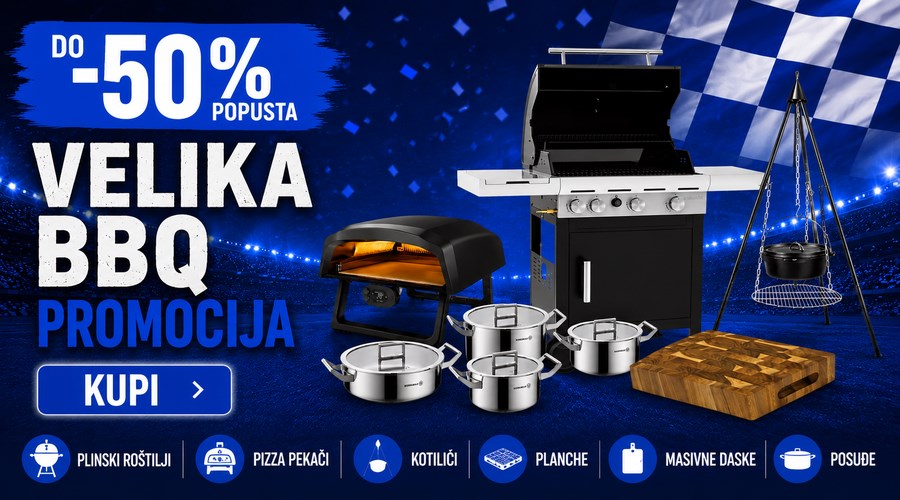 Velika lipanjska BBQ promocija — do 50% popusta na odabrane roštilje, pizza peći i BBQ hitove