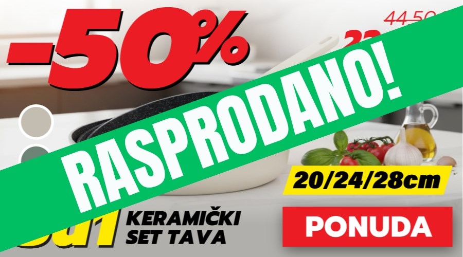 Grill King Ceramic 3u1 set tava s keramičkim premazom – 50% popusta
