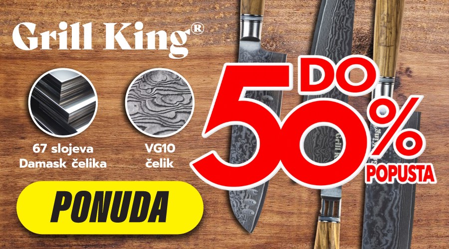 Grill King Damascus vrhunski kuhinjski noževi