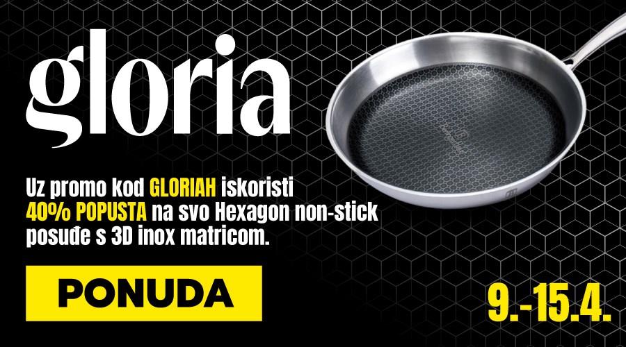 Gloria kupon i promo kod s 40% popusta na Hexagon non-stick posuđe