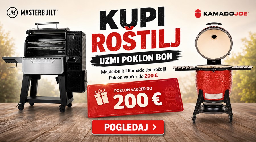 Vrhunski Kamado Joe i Masterbuilt roštilji uz poklon-vaučer do 200€!