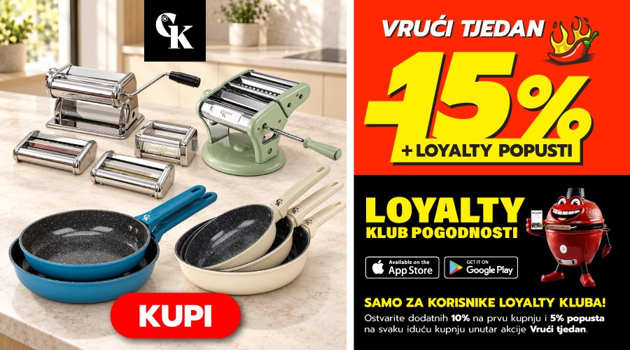 VRUĆI TJEDAN! Grill King tave i oprema za pripremu tjestenine uz 15% + loyalty popusti