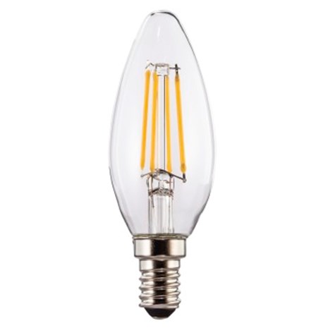 XAVAX LED Filament, E14, 470lm replaces 40W, candle bulb, warm white