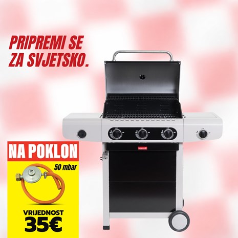 Barbecook Siesta 310 Black Edition plinski roštilj + plinski regulator s crijevom