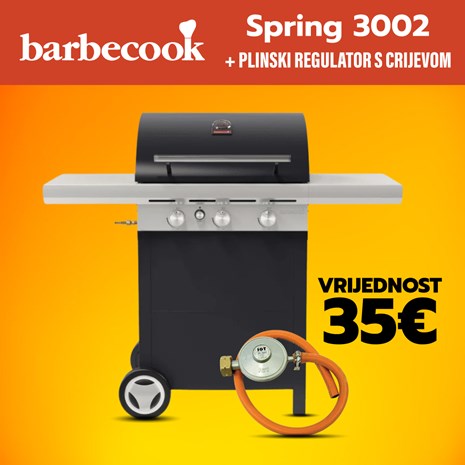 Barbecook Spring 3002 plinski roštilj + plinski regulator s crijevom