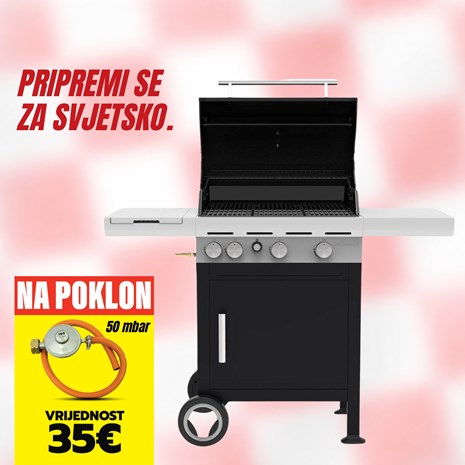Barbecook Spring 3212 plinski roštilj, 50 mbar + plinski regulator s crijevom