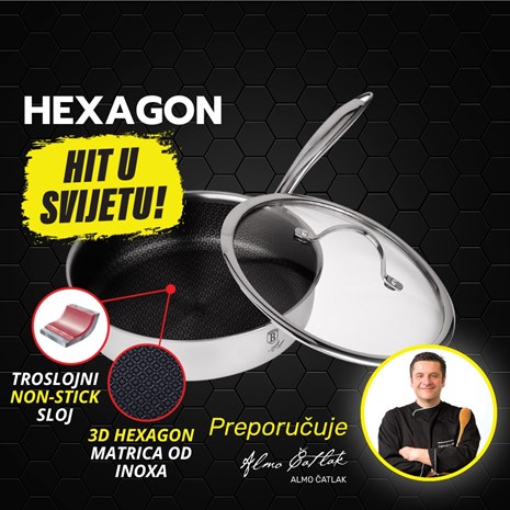 Berlinger Haus Hexagon non-stick duboka tava s poklopcem