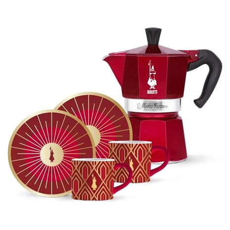 Bialetti Glamour Moka Express kafetijera za 6 šalica + 2 šalice