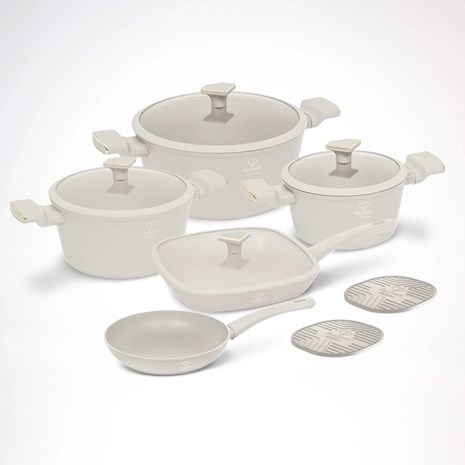 Berlinger Haus Fashion Matte Cream Gold non-stick 11u1 set posuđa