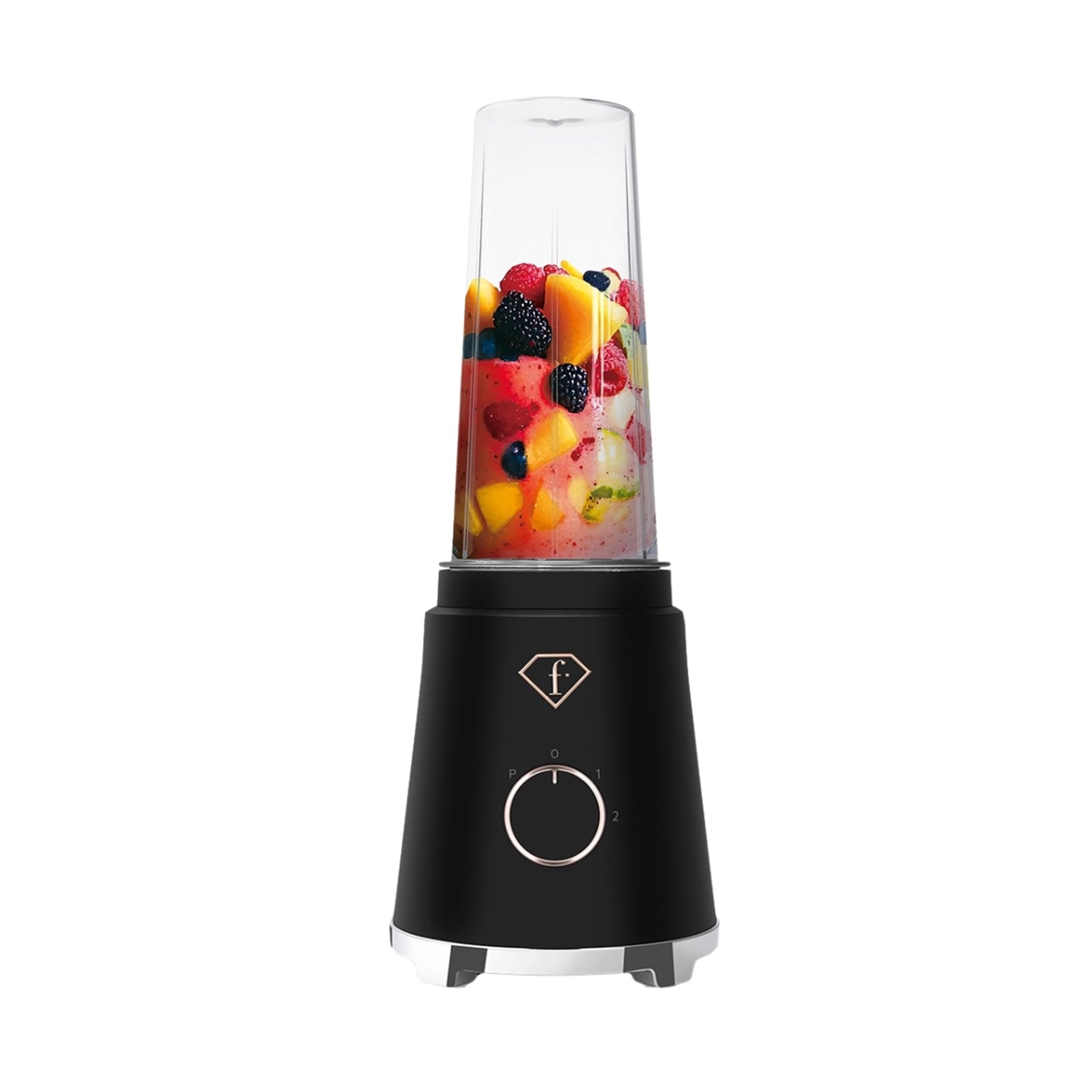 Berlinger Haus, Smoothie Maker, zwart roségoud, Black Rose-collectie, roestvrijstalen stick, aan/uit-knop, 500 ml, draagbare blender, smoothie mixer