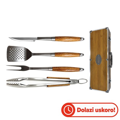 Grill King BBQ 4u1 set drvenog pribora