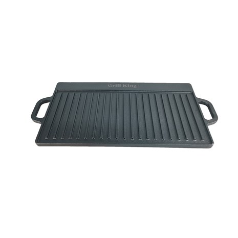 Grill King Cast Iron BBQ dvostrana grill plancha s integriranim ručkama, 50x23 cm