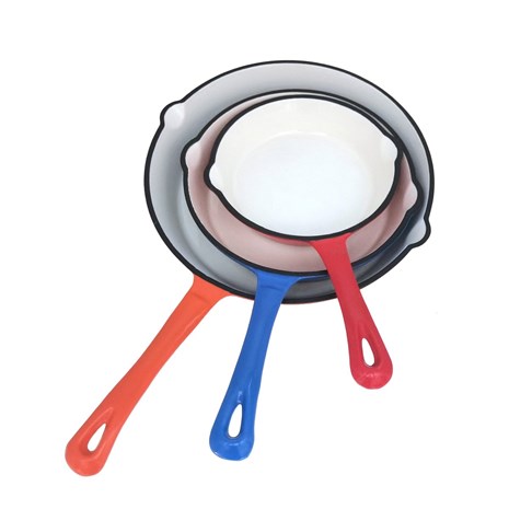 Grill King Cast Iron Outdoor Color 3u1 set dubokih tava s lijevanom ručkom