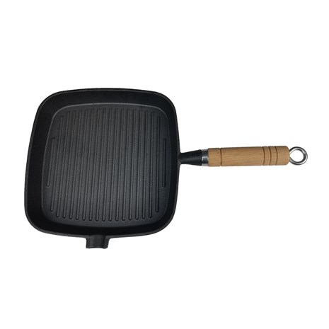 Grill King Cast Iron grill tava s drvenom ručkom, 25 cm