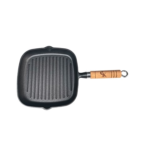 Grill King Cast Iron grill tava s drvenom ručkom, 22 cm