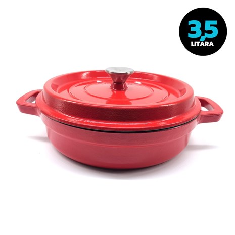 Grill King Cast Iron okrugli niski Dutch oven, 28 cm