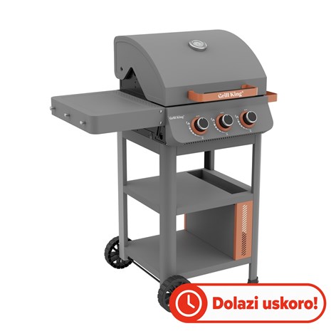 Grill King Junior 0303, plinski roštilj s 3 plamenika i bočnom policom