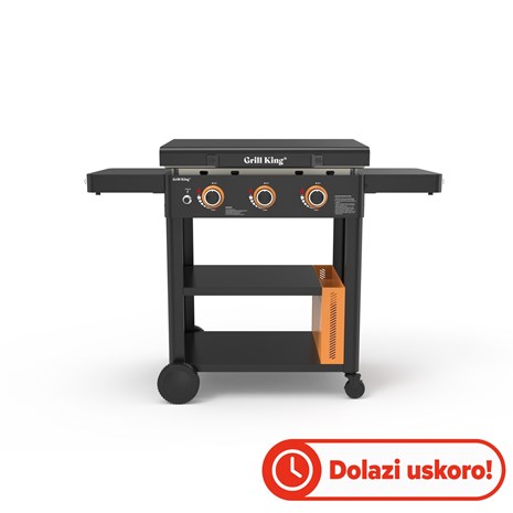 Grill King Special plinska plancha 22" s poklopcem i udubljenjem za kotlovinu, 3 plamenika