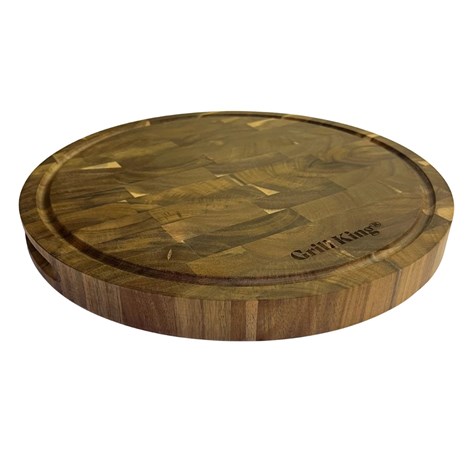 Grill King Kitchen End-grain okrugla masivna kuhinjska daska s dva lica, 35 cm