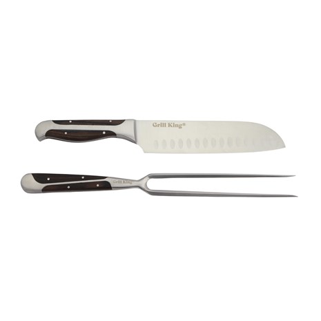 Grill King ELITE BLACK 2u1 set santoku nož i vilica
