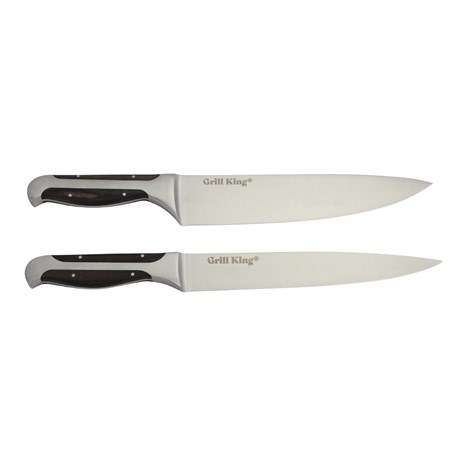 Grill King ELITE BLACK 2u1 set kuharski nož i nož za meso
