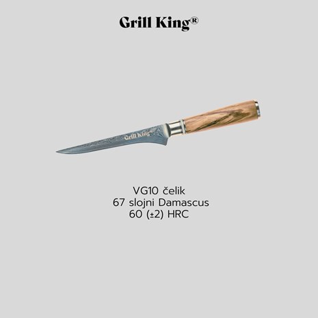 Grill King Damascus nož za otkoštavanje i filetiranje, 16 cm