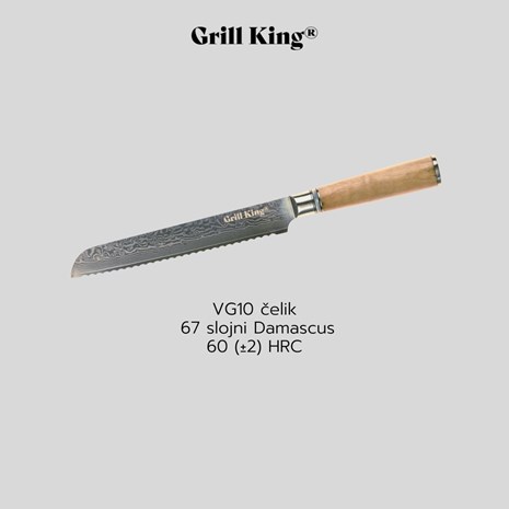 Grill King Damascus nož za kruh, 20,5 cm