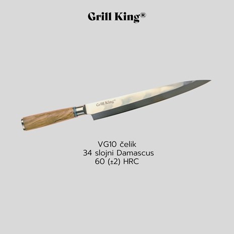 Grill King Damascus nož za sushi, 24 cm