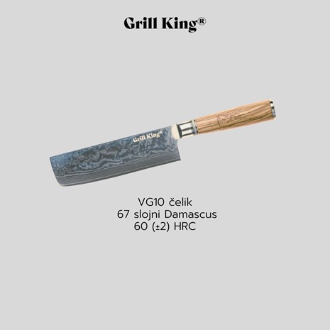 Grill King Damascus Nakiri nož, 18 cm